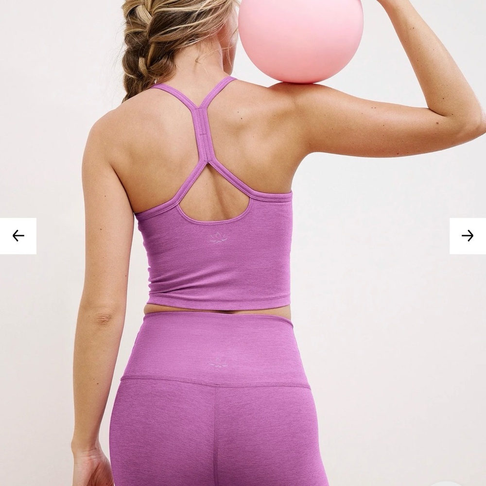 Beyond Yoga Spacedye Slim Racerback Cropped Tank medium purple lilac lavender - Picture 4 of 5